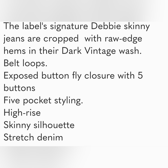 Veronica Beard Debbie dark vintage skinny jeans size 29/8 - Picture 11 of 11